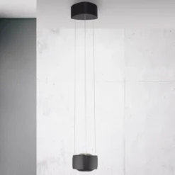Paul Neuhaus LED-Pendelleuchte Q-Stretto, schwarz, Ø 14,5cm