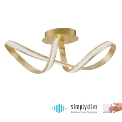 Paul Neuhaus Melinda LED-Deckenlampe gold dimmbar