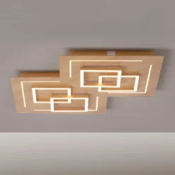 Paul Neuhaus Q-LINEA LED-Decke Holzdekor 60cm