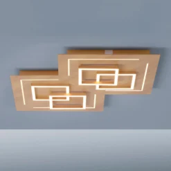 Paul Neuhaus Q-LINEA LED-Decke Holzdekor 60cm