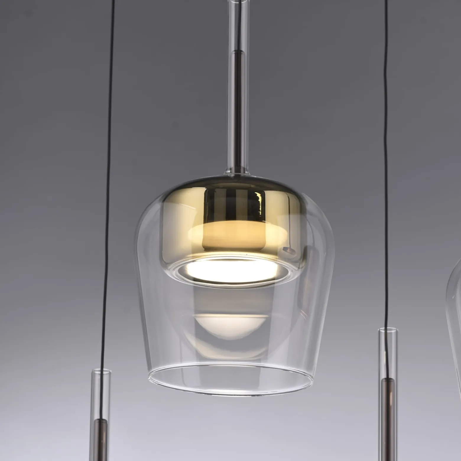 Paul Neuhaus Smart-LED-Hängeleuchte Q-Kon goldfarben Ø 21 cm