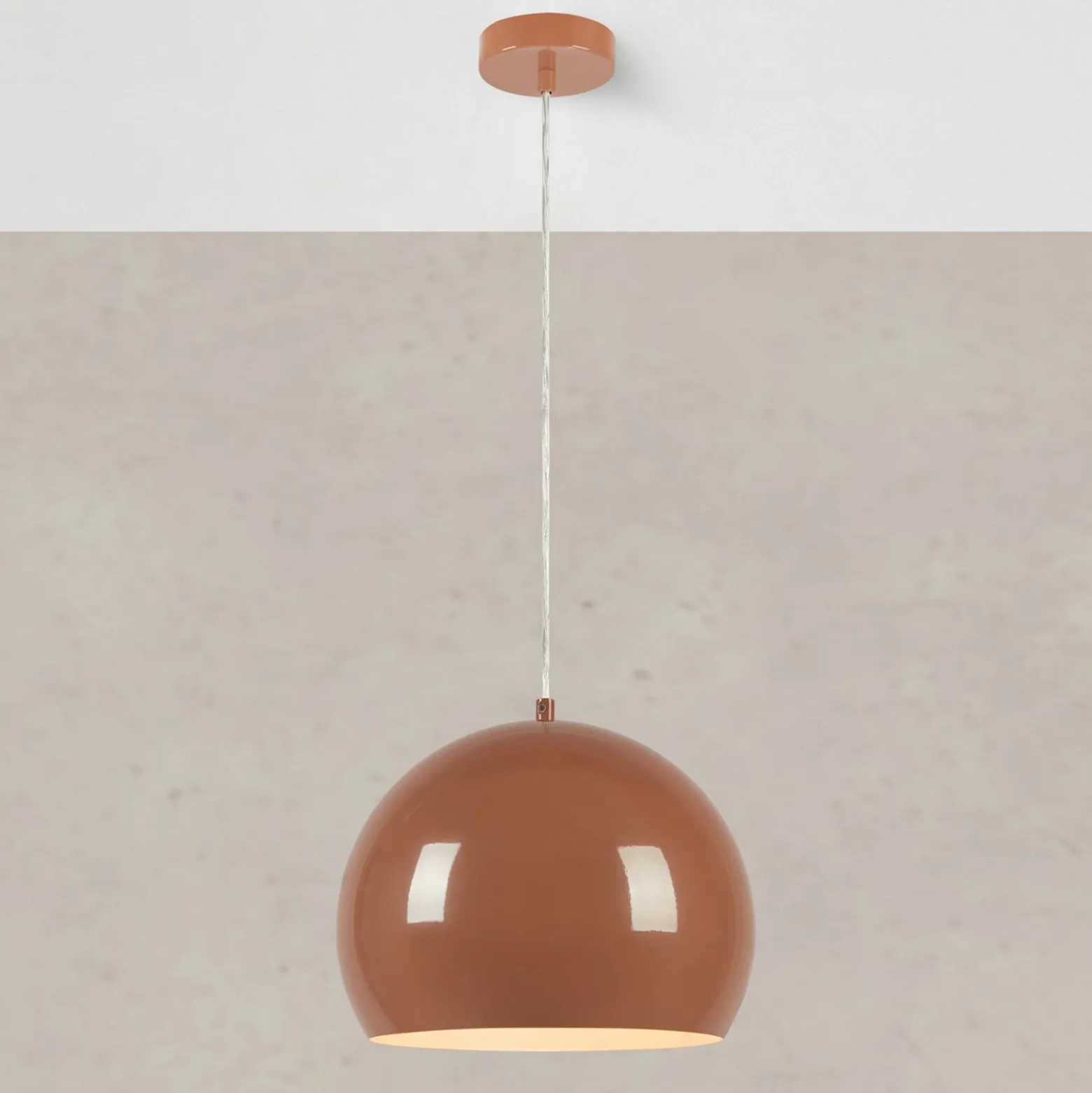 Pendellampe Pop, Ø 28 cm, braun, Metall