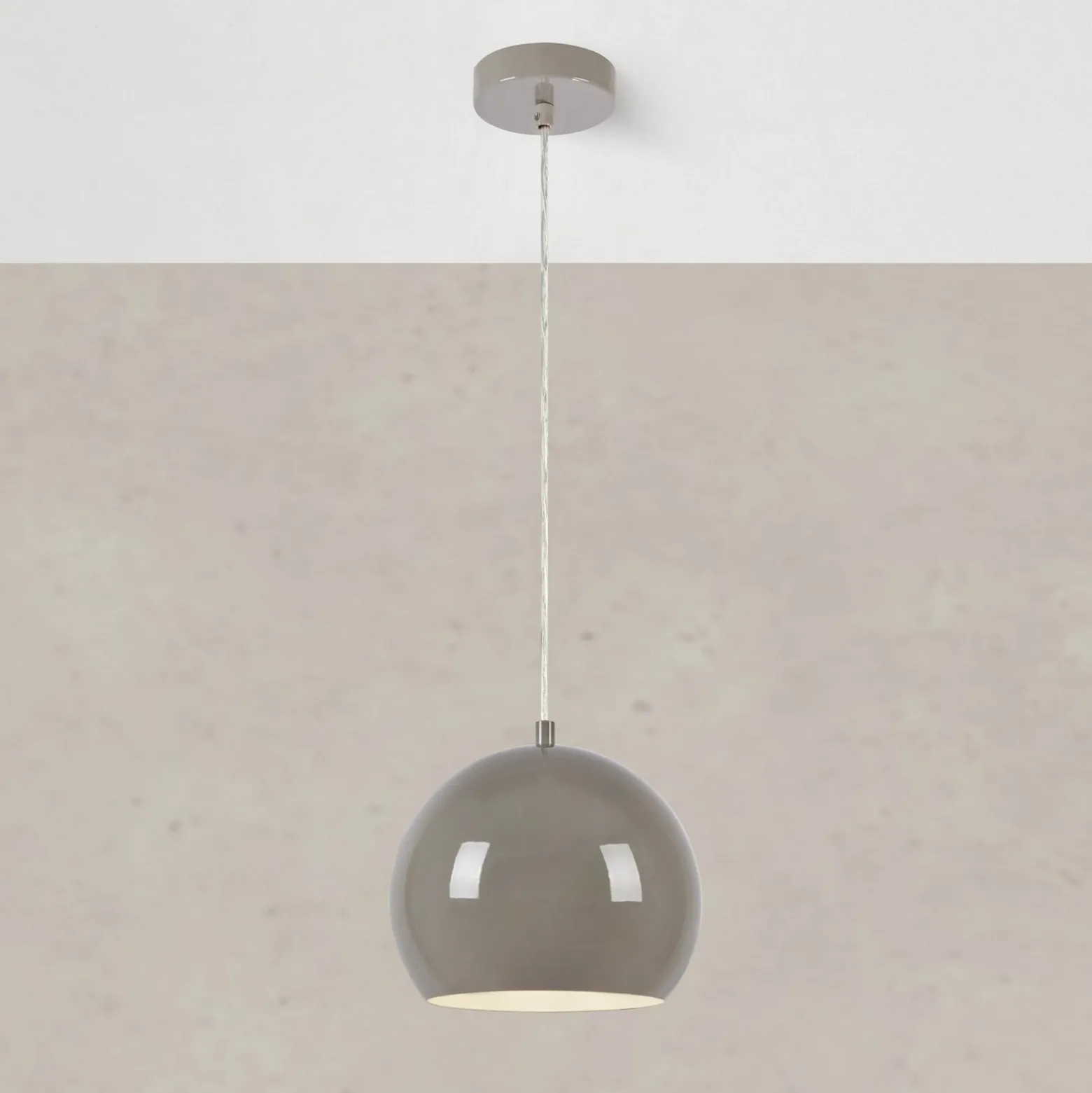Pendellampe Pop, Ø 20 cm, greige, Metall