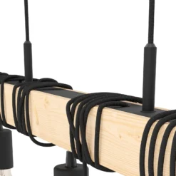 Pendellampe Townshend mit Holz, sechsflammig