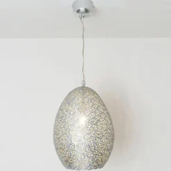 Pendelleuchte Cavalliere, silber, Ø 34 cm