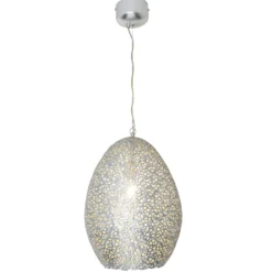 Pendelleuchte Cavalliere, silber, Ø 34 cm