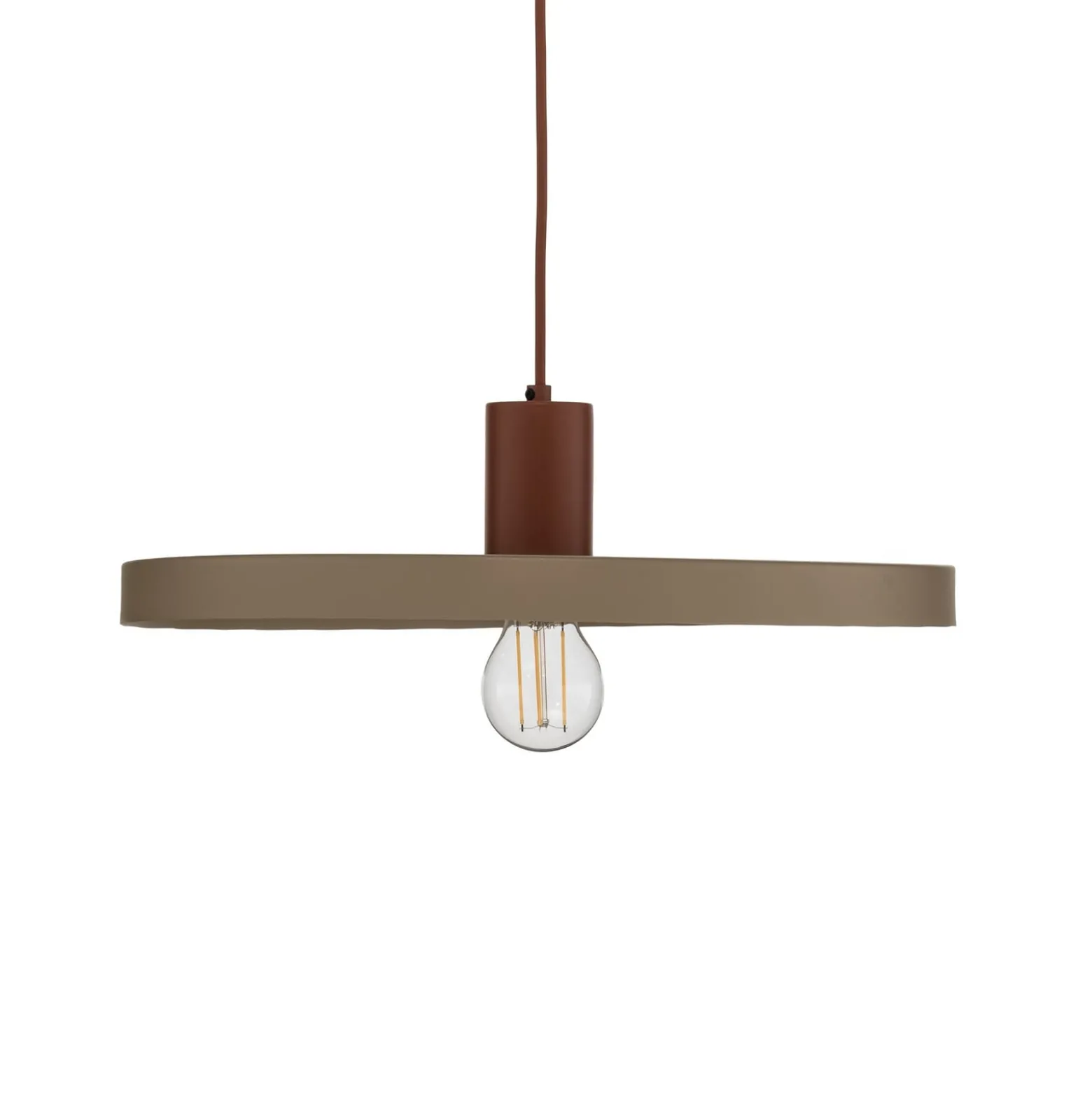 Pendelleuchte Sila, sand/rot, Metall, Ø 45 cm, E27