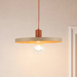 Pendelleuchte Sila, sand/rot, Metall, Ø 45 cm, E27