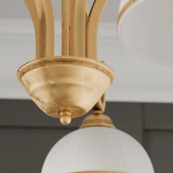 Pendelleuchte Wivara 5, fünfflammig, gold