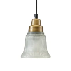 PR Home Hängelampe Emmi, satiniert/messing, Glas Stecker E27