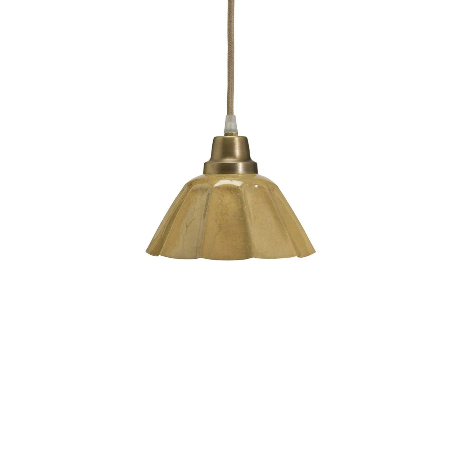 PR Home Hängeleuchte Ester, gelb, Ø 17 cm, Eisen, Stecker