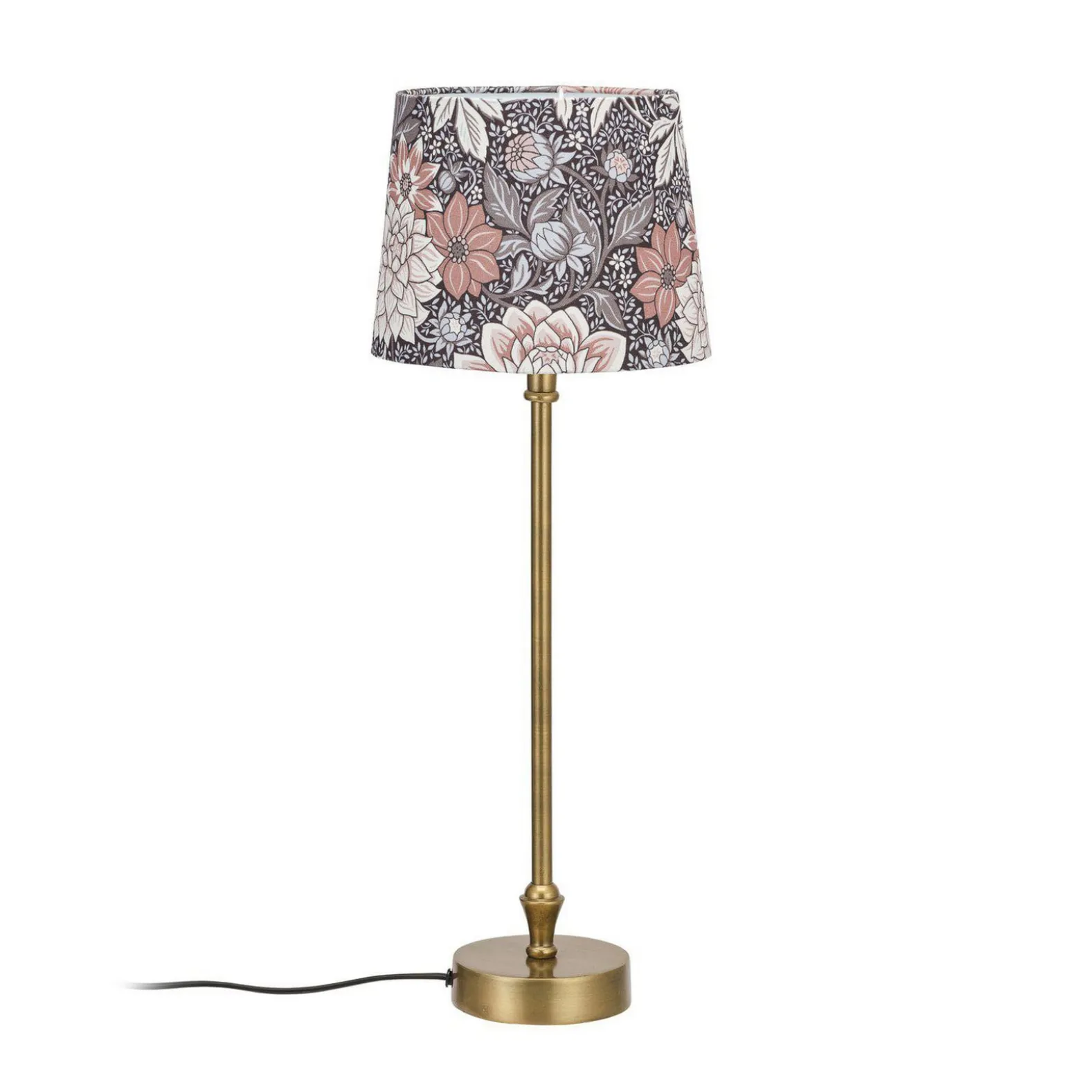 PR Home Tischlampe Liam Sofia Dahlia Brown bunt/messing 55cm