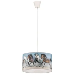 Print-Hängeleuchte Horses