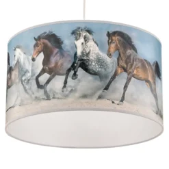 Print-Hängeleuchte Horses
