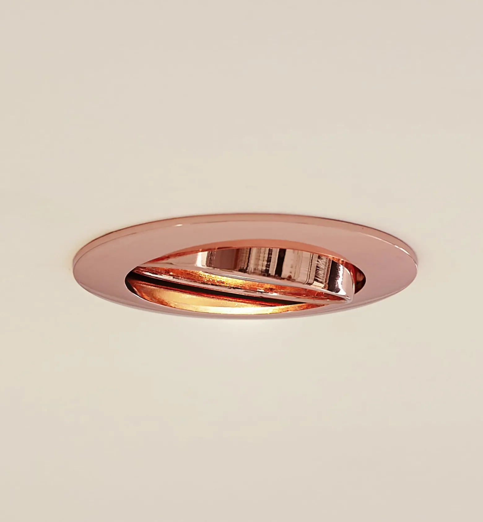 Prios Deckeneinbauleuchte Fibur, kupfer, Zink, Ø 8,2 cm