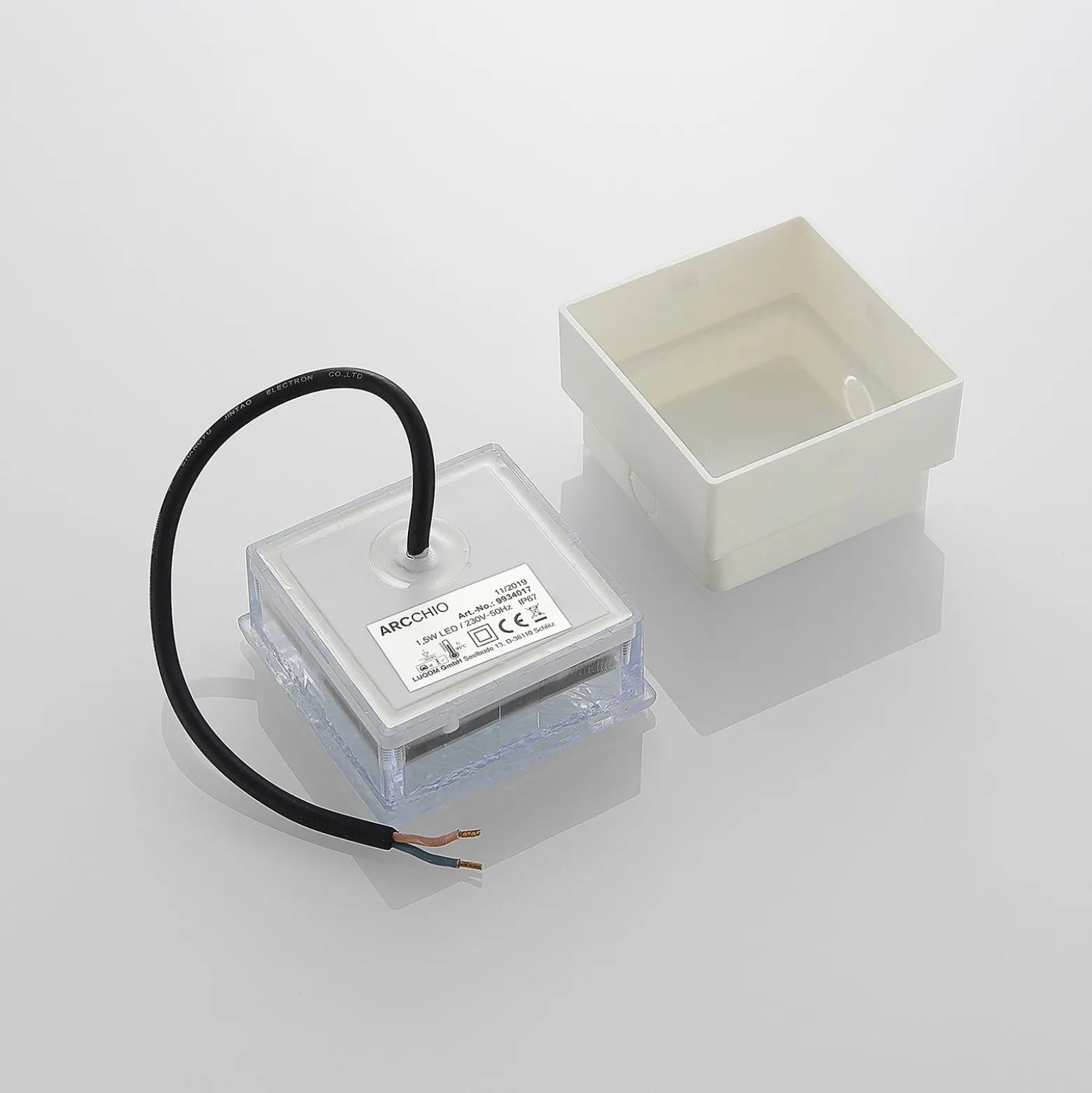Prios LED-Bodeneinbauleuchte Ewgenie, 10 cm, transparent