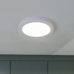 Prios LED-Deckenlampe Aureka, Bewegungsmelder, Ø 23 cm, weiß