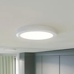 Prios LED-Deckenlampe Aureka, Bewegungsmelder, Ø 23 cm, weiß