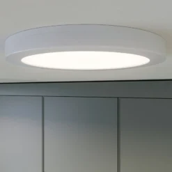 Prios LED-Deckenlampe Aureka, Bewegungsmelder, Ø 23 cm, weiß