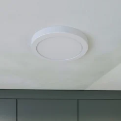 Prios LED-Deckenlampe Aureka, Bewegungsmelder, Ø 23 cm, weiß