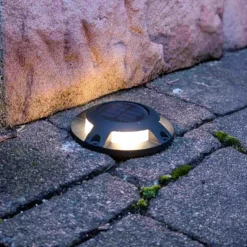 Prios LED-Solar-Bodenstrahler Selius, anthrazit, IP67