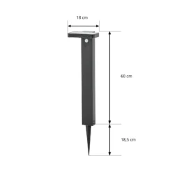 Prios LED-Solar-Wegelampe Tarlson, eckig, anthrazit, Sensor