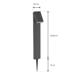 Prios LED-Solarwegeleuchte Lestor, anthrazit, dimmbar, IP65