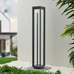 Prios LED-Wegeleuchte Gamion, 90 cm, anthrazit, Metall, IP54
