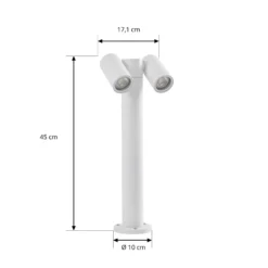 Prios Sockelleuchte Tulimar, 2-flg., 45 cm, weiß, IP65