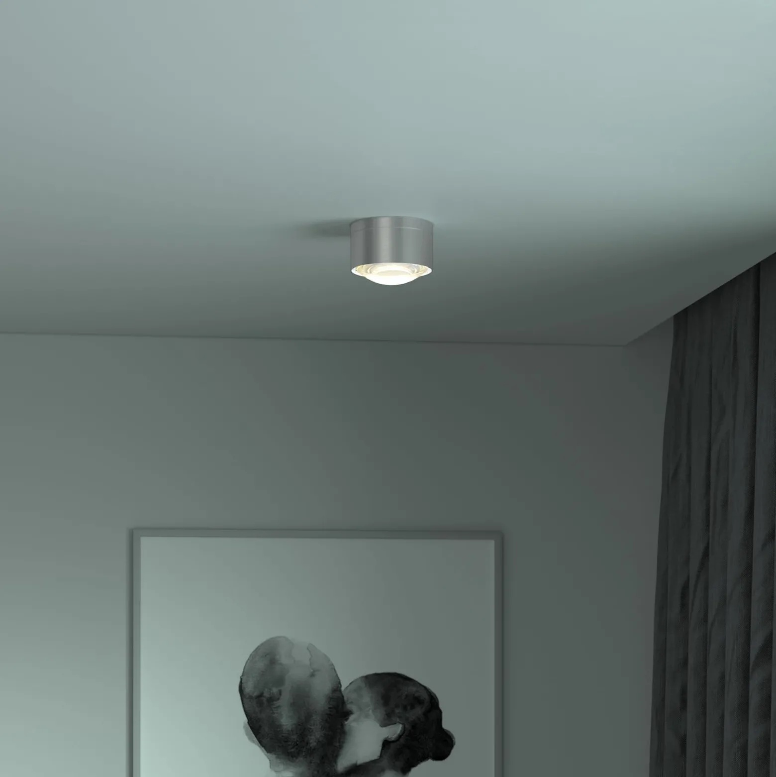 Puk! 120 One LED-Deckenspot Linse matt, nickel