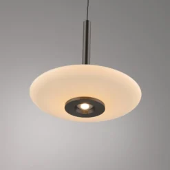 PURE LED-Hängelampe Vitrum braun/opal Glas/Aluminium Ø 22 cm