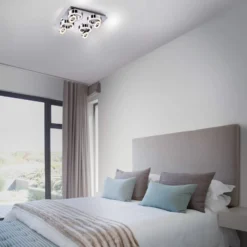 Quadratische LED-Deckenlampe Tim mit 8 Ringen