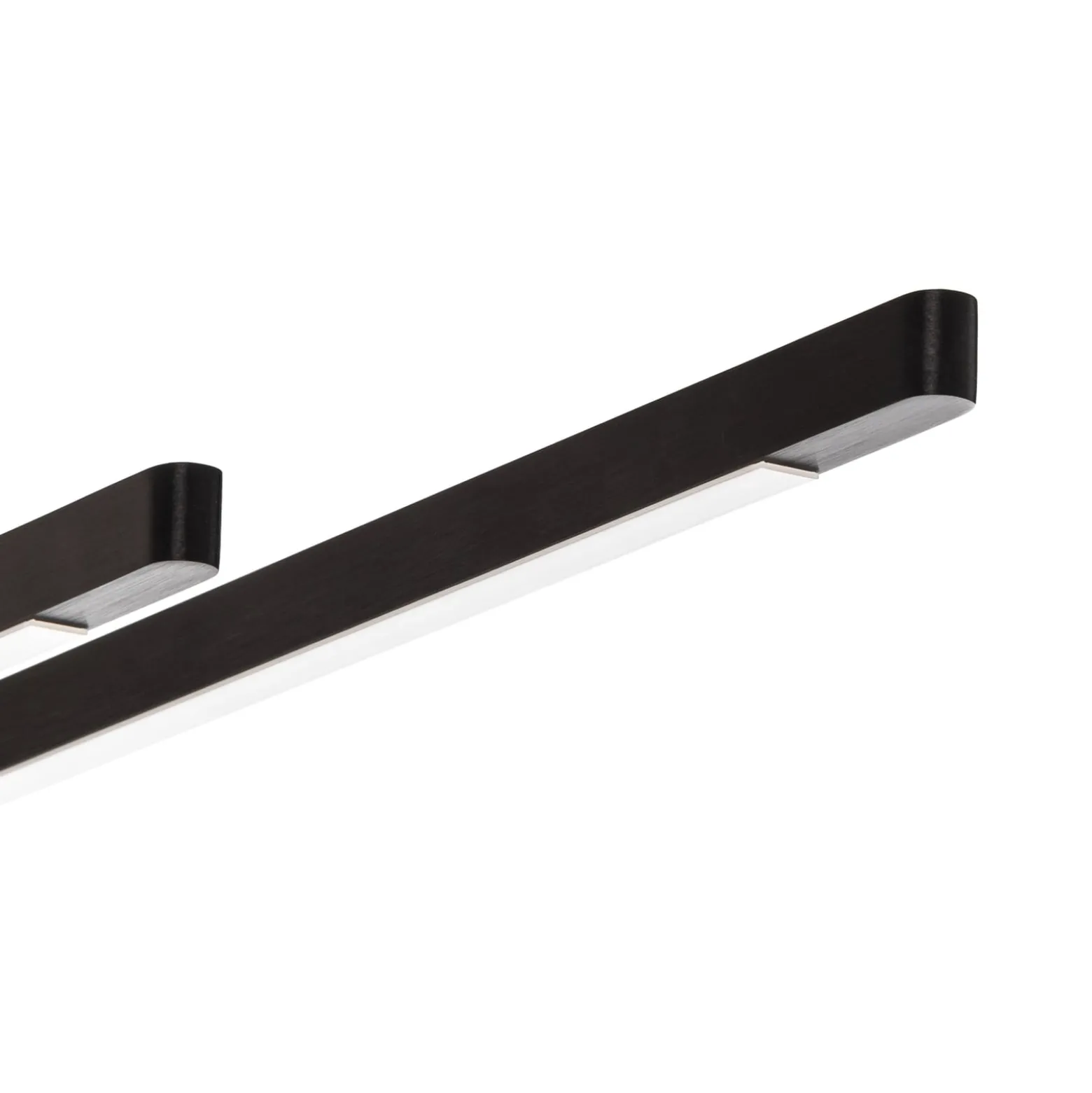 Quitani Talon LED-Deckenlampe 2fl schwarz eloxal