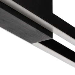 Quitani Talon LED-Deckenlampe 2fl schwarz eloxal