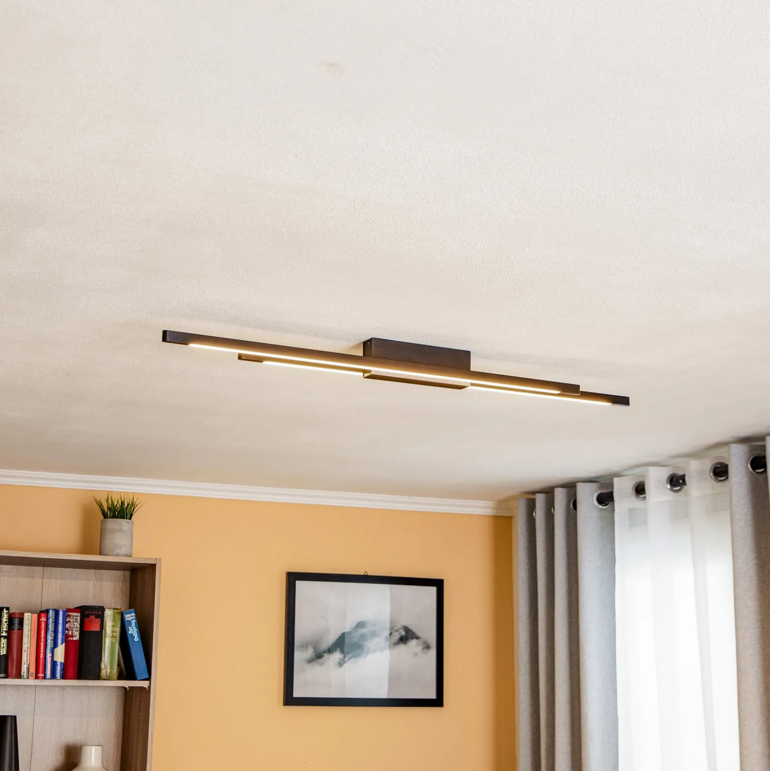 Quitani Talon LED-Deckenlampe 2fl schwarz eloxal
