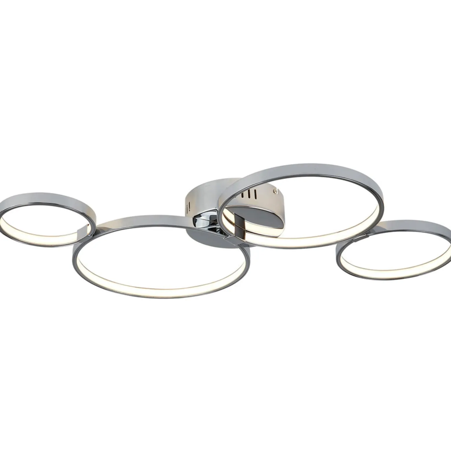 Ringförmige LED-Deckenleuchte Solexa in Chromoptik