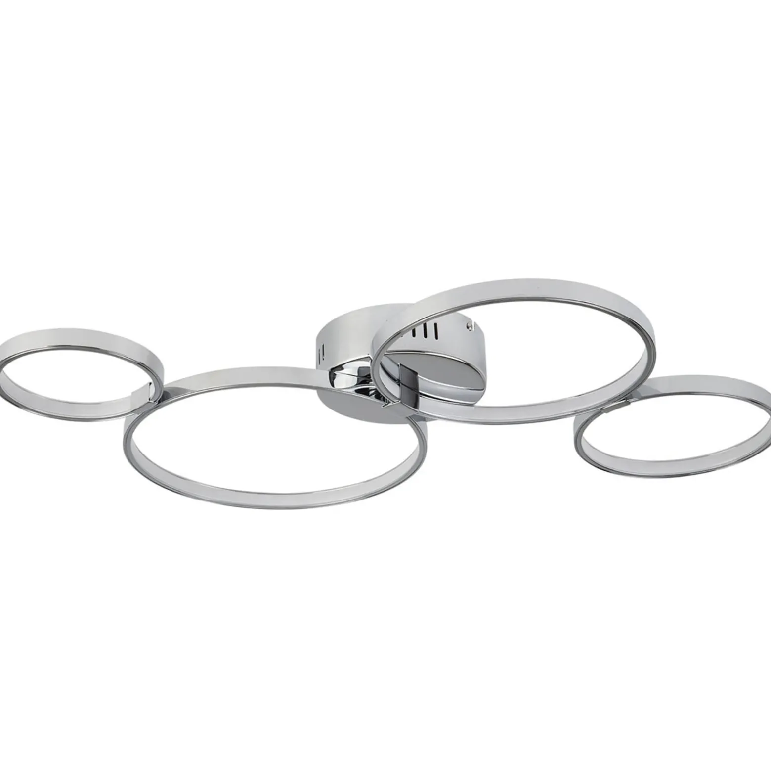 Ringförmige LED-Deckenleuchte Solexa in Chromoptik
