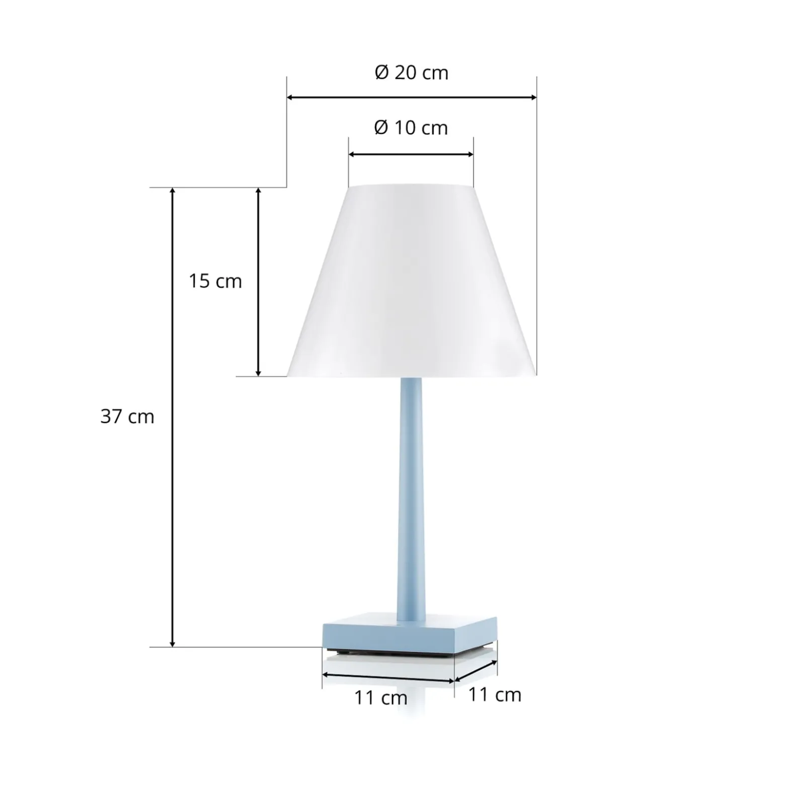 Rotaliana Dina+ T1 LED-Akkutischleuchte hellblau