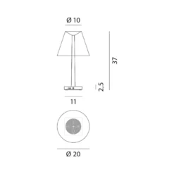 Rotaliana Dina+ T1 LED-Akkutischleuchte bronze