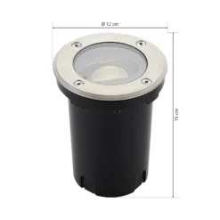 Runde LED-Bodeneinbauleuchte Doris, Edelstahl