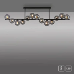 SCHÖNER WOHNEN Deckenleuchte Dubai, Rauchglas, 13-fl., G9