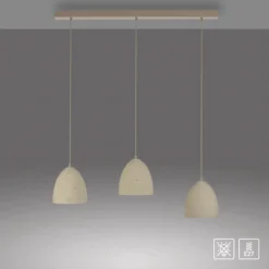 SCHÖNER WOHNEN Hängelampe Traventa, 3-flammig, beige, E27