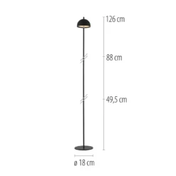 SCHÖNER WOHNEN LED-Akku-Stehlampe Bellis, schwarz, IP54