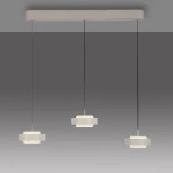 SCHÖNER WOHNEN LED-Hängelampe Elmo, Sandbrise, 3-fl., 3000 K