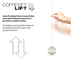 SCHÖNER WOHNEN LED-Hängelampe Lini weiß, 3-fl. lang, 3.000 K