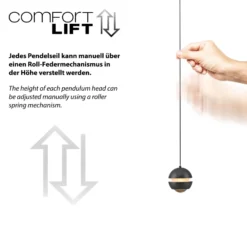 SCHÖNER WOHNEN LED-Hängelampe Lini schwarz 5-fl. lang 3.000K