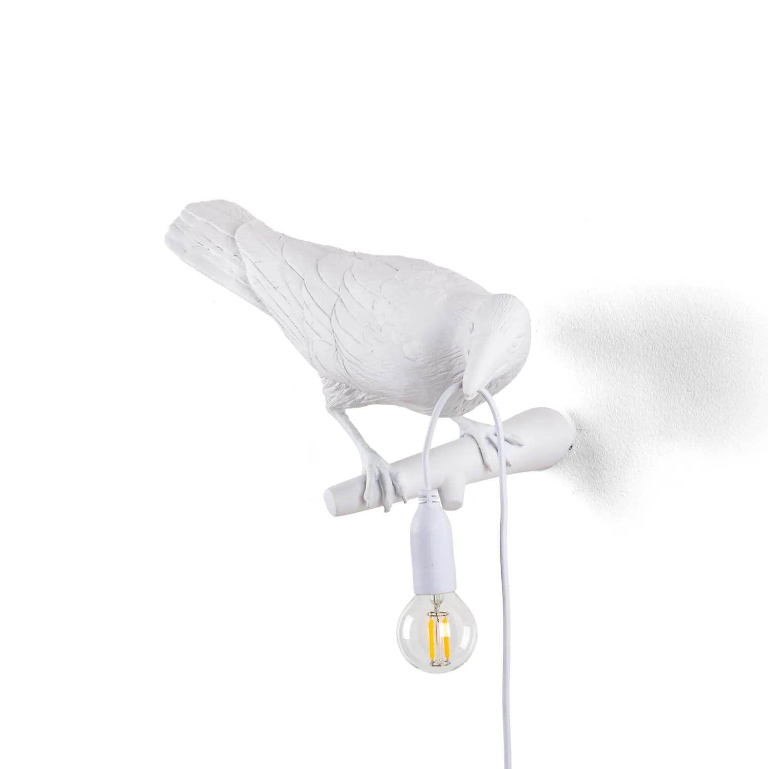 SELETTI Bird Lamp Dekoaußenwandlampe, rechts, weiß