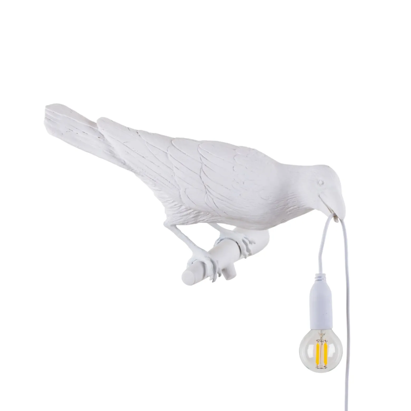 SELETTI Bird Lamp Dekoaußenwandlampe, rechts, weiß