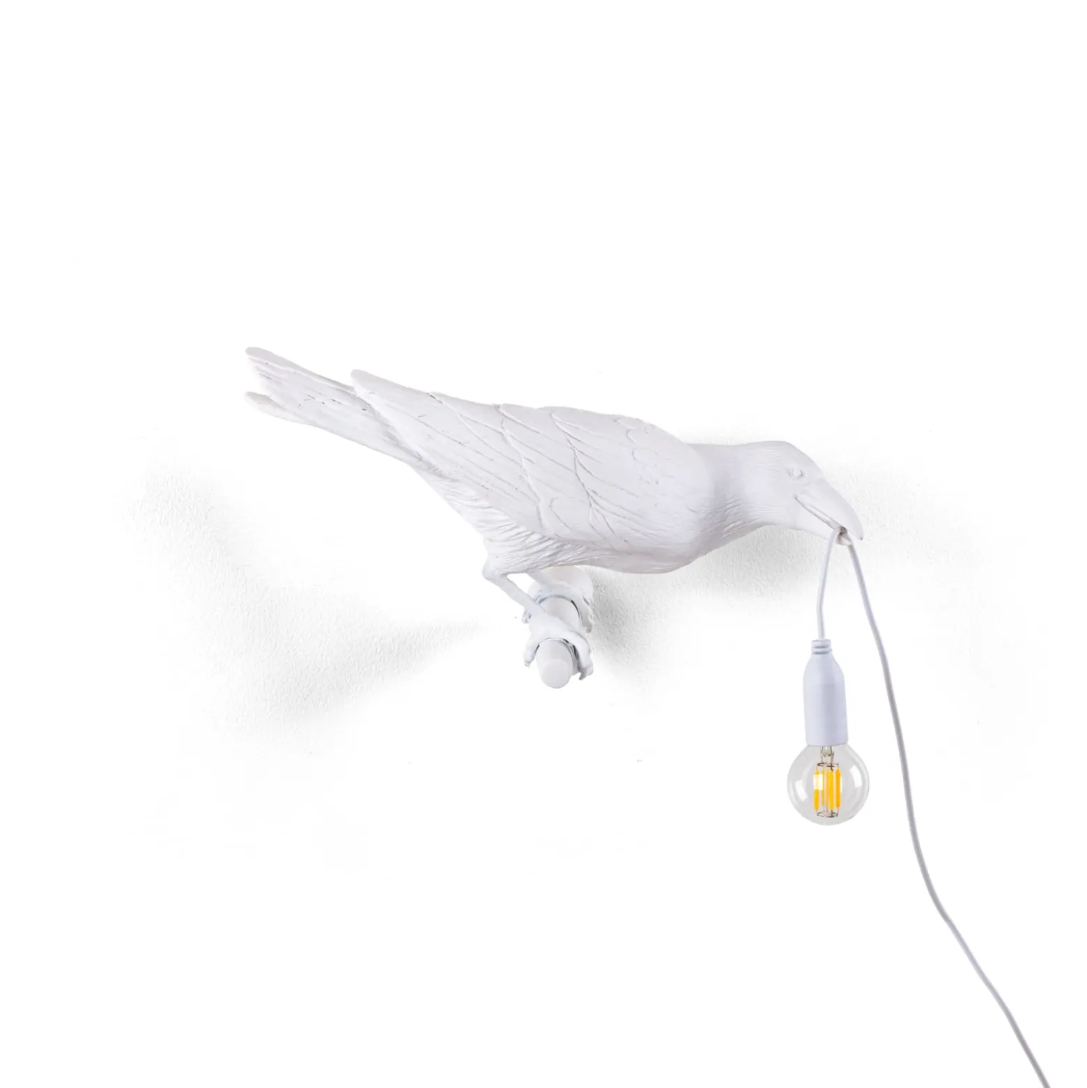 SELETTI Bird Lamp Dekoaußenwandlampe, rechts, weiß