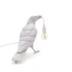 SELETTI Bird Lamp LED-Dekoleuchte, wartend, weiß
